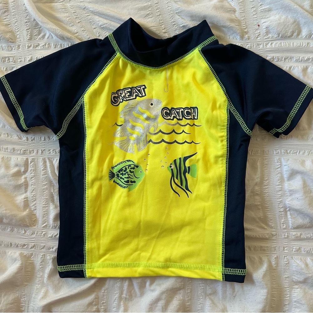 Navy & Yellow Rash Guard Size 24 Months